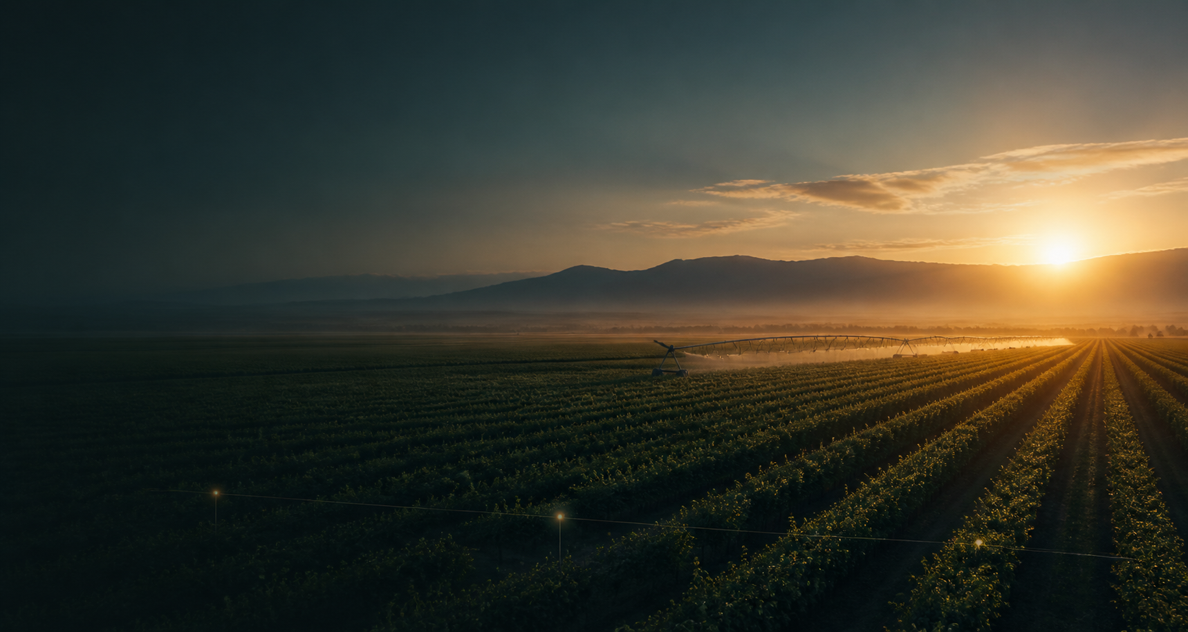 Cultivos conectados al amanecer
